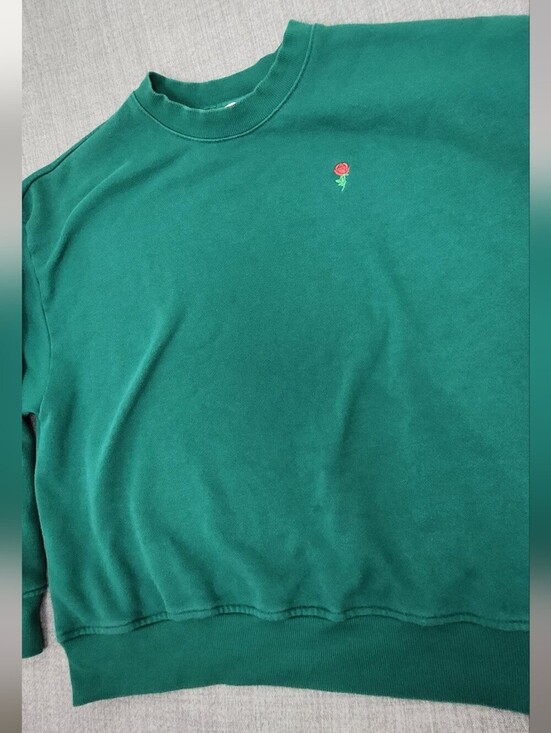 Victoria's Secret Tops - Victoria Secret Green Crewneck Embroidered Rose Logo.  Medium